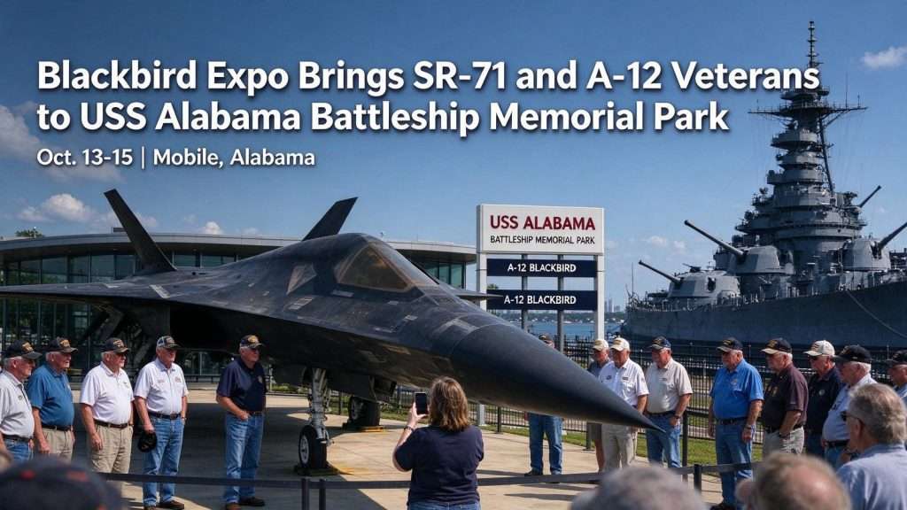 Illustration for the news story: Blackbird Expo Brings SR-71 and A-12 Veterans to USS Alabama Battleship Memorial Park