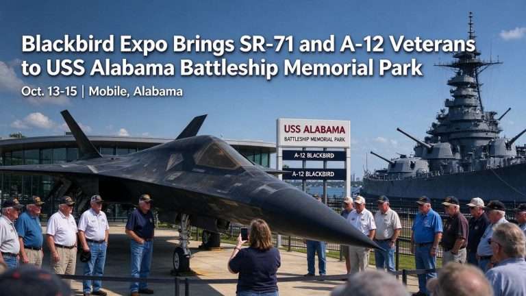 Illustration for the news story: Blackbird Expo Brings SR-71 and A-12 Veterans to USS Alabama Battleship Memorial Park