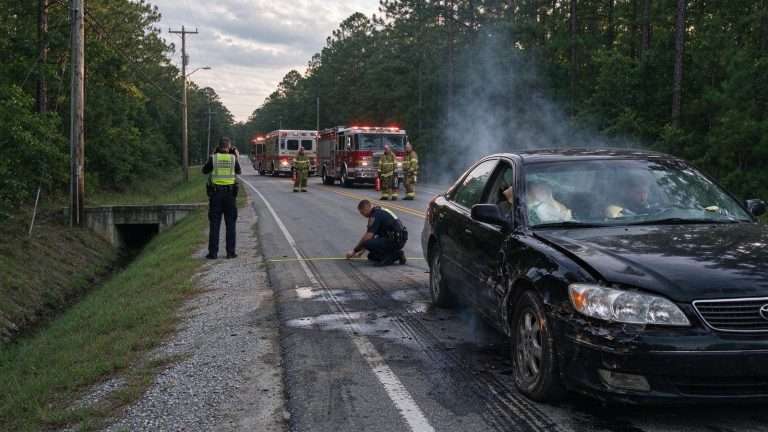 Illustration for the news story: Irvington Woman, 45, Dies After Mobile County Crash on Murray Hill Road