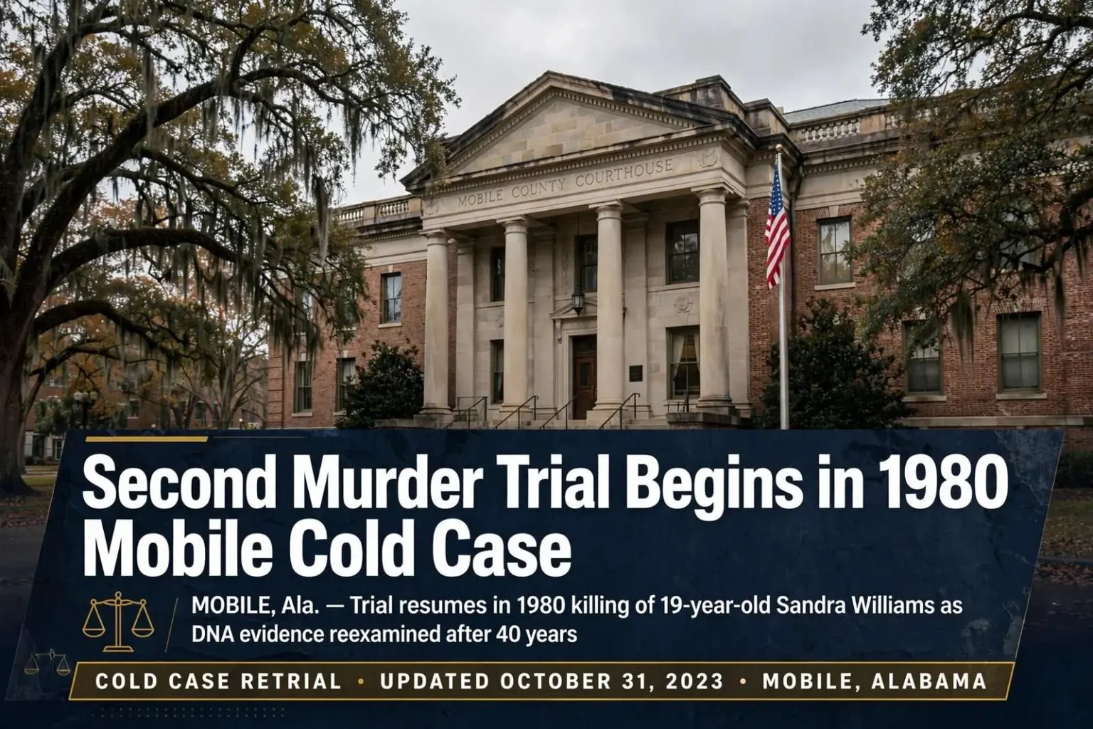 Illustration for the news story: Second Murder Trial Begins in 1980 Mobile Cold Case