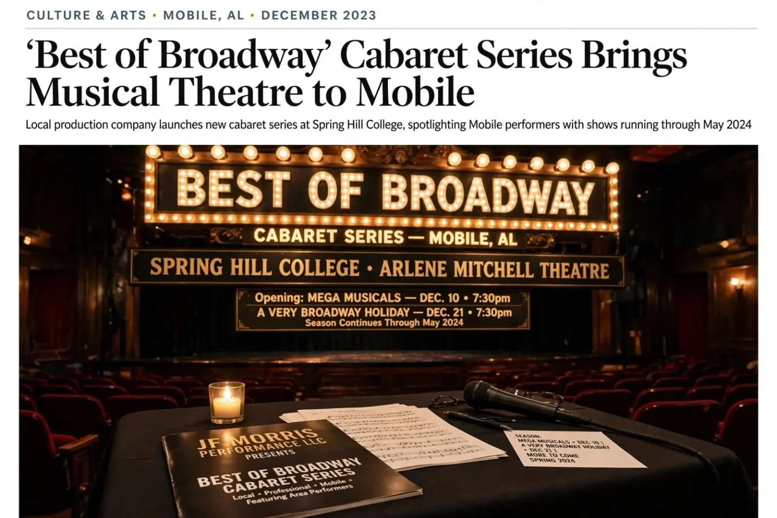 Illustration for the news story: ‘Best of Broadway’ Cabaret Series Brings Musical Theatre to Mobile