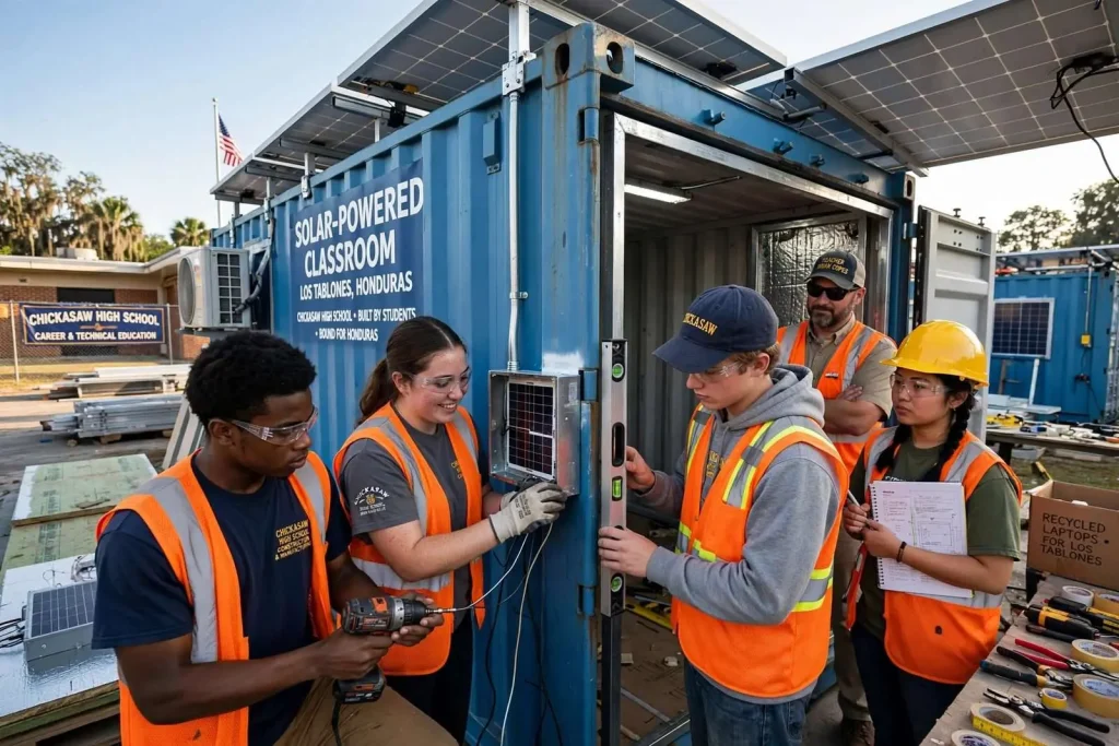 Illustration for the news story: Chickasaw Students Build Solar-Powered Classroom Bound for Honduras