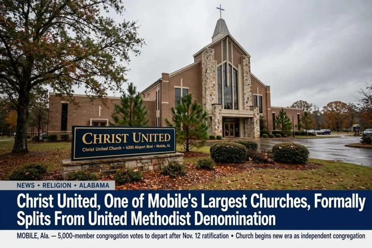 Illustration for the news story: Christ United, One of Mobile’s Largest Churches, Formally Splits From United Methodist Denomination