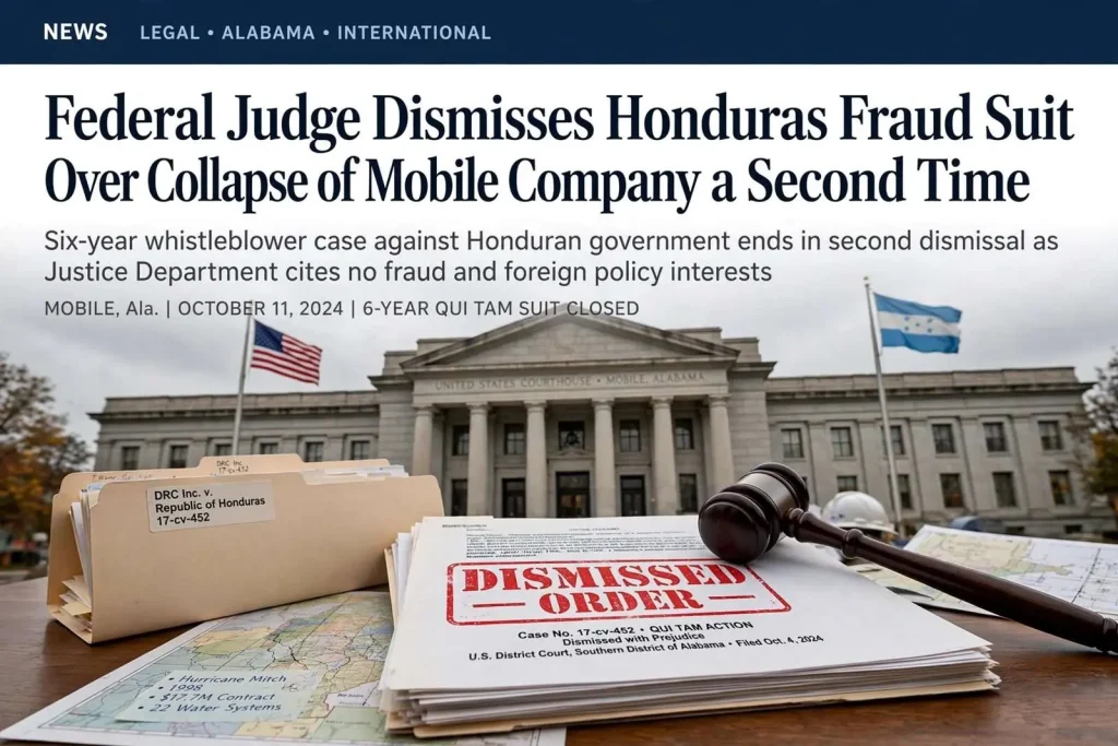 Illustration for the news story: Federal Judge Dismisses Honduras Fraud Suit Over Collapse of Mobile Company a Second Time