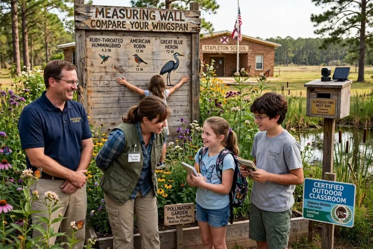 Illustration for the news story: Stapleton School’s Outdoor Classroom Earns Statewide Wildlife Certification