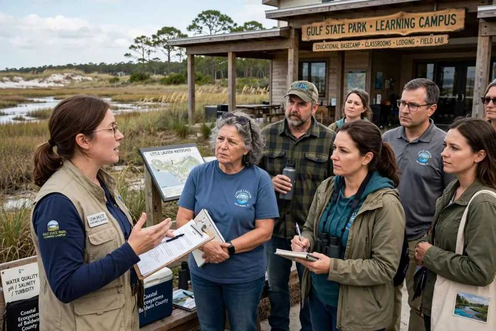 Illustration for the news story: Gulf State Park’s Learning Campus Showcases Education Programs to Little Lagoon Preservation Society