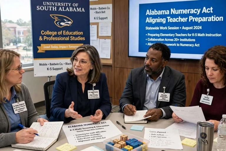 Illustration for the news story: USA Leads Statewide Push to Align Teacher Training With Alabama’s Math Overhaul