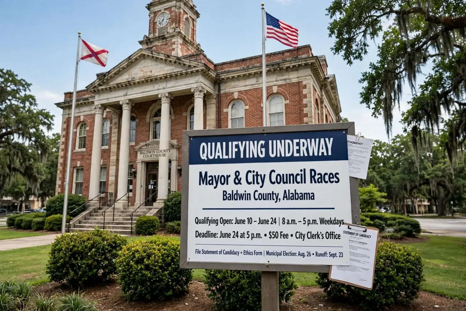 Illustration for the news story: Qualifying Underway for Mayor and City Council Races Across Baldwin County