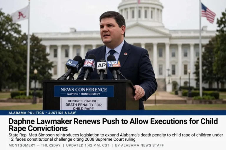 Illustration for the news story: Daphne Lawmaker Renews Push to Allow Executions for Child Rape Convictions