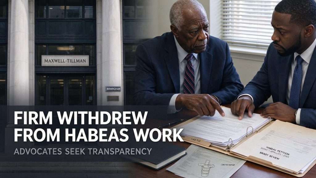 Illustration for the news story: Advocates for Murray Lawrence Jr. Say Birmingham Firm Withdrew From Habeas Petition Work