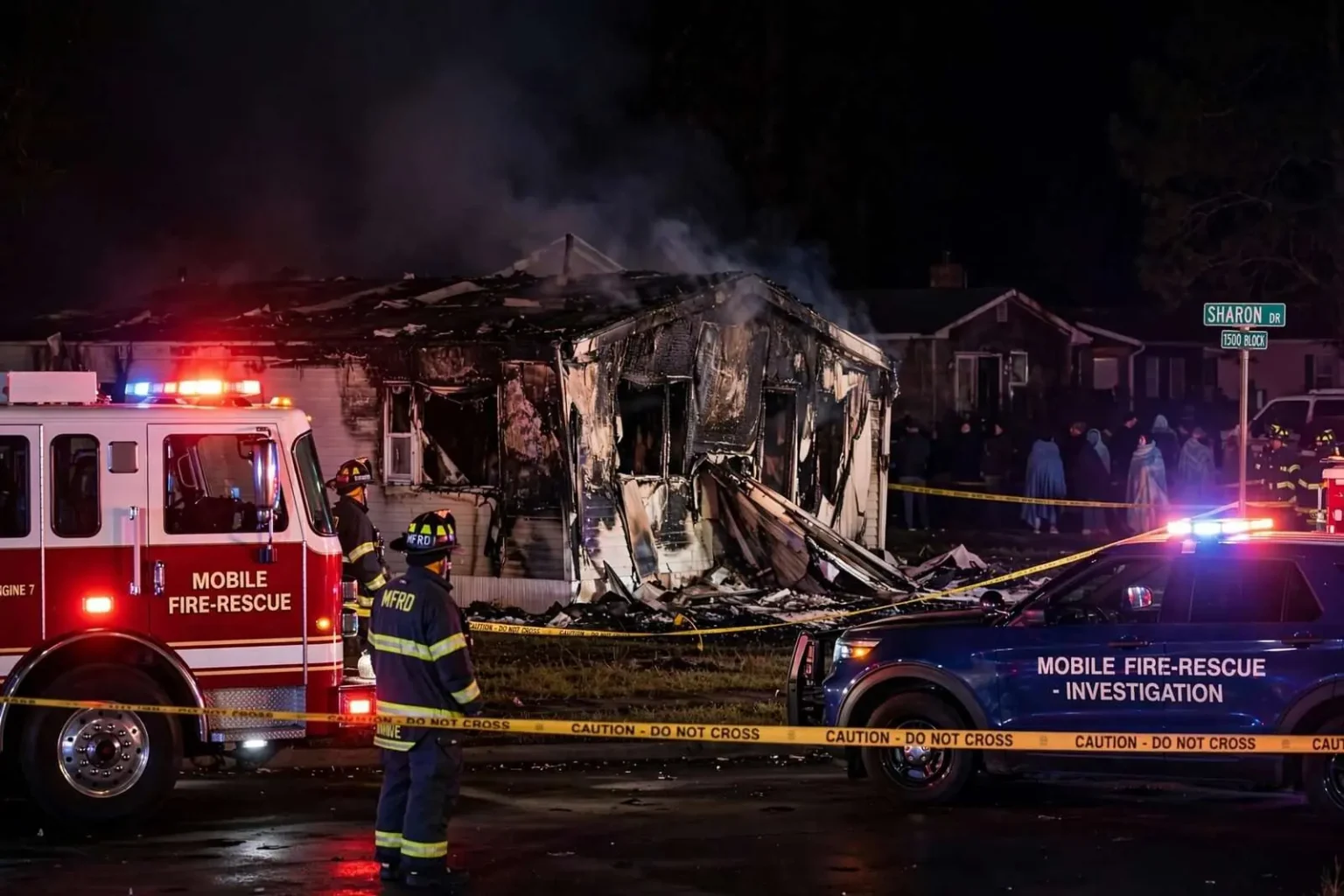 Illustration for the news story: 5-Year-Old Boy Dies After Being Pulled From Burning Mobile Home on Sharon Drive