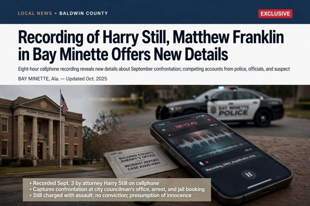 Illustration for the news story: Recording of Harry Still, Matthew Franklin Fight in Bay Minette Offers New Details