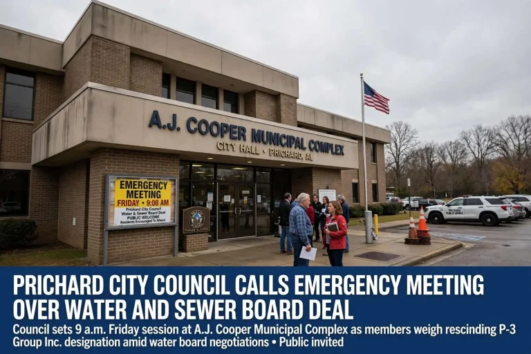 Illustration for the news story: Prichard City Council Calls Emergency Meeting Over Water and Sewer Board Deal