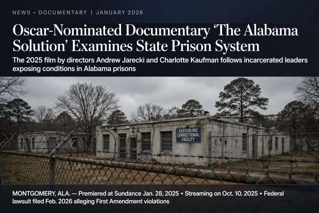 Illustration for the news story: Oscar-Nominated Documentary ‘The Alabama Solution’ Examines State Prison System
