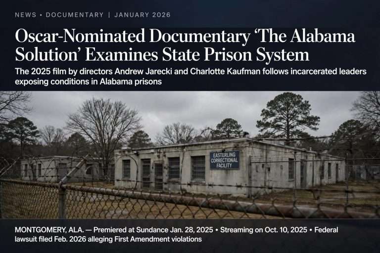 Illustration for the news story: Oscar-Nominated Documentary ‘The Alabama Solution’ Examines State Prison System