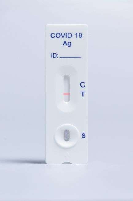 A COVID-19 test kit and testing supplies
