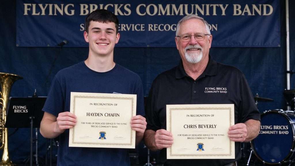 Illustration for the news story: A Washington County High School Graduate Just Got Honored by the Flying Bricks Community Band for Years of Service