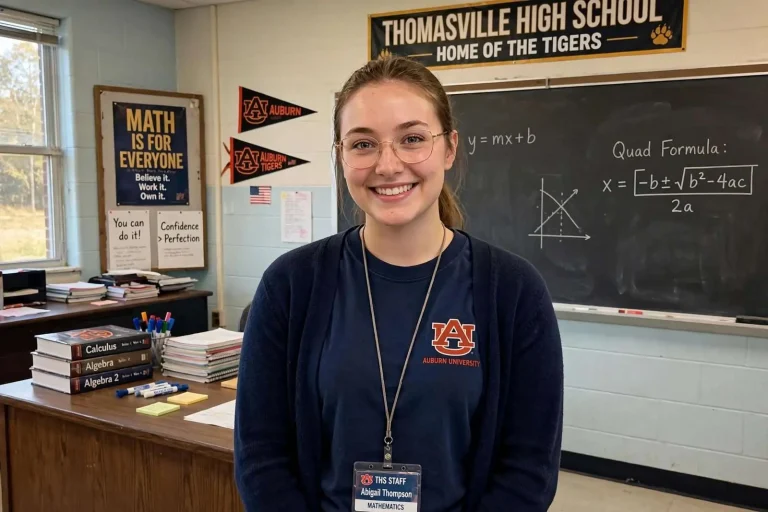 Illustration for the news story: Thomasville High Graduate Returns Home as a Math Teacher Four Years After Walking the Stage