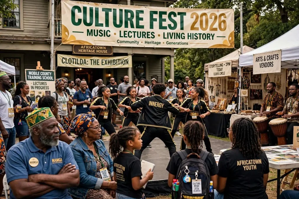Illustration for the news story: Africatown’s Culture Fest 2026 Draws Crowds With Music, Lectures and Living History