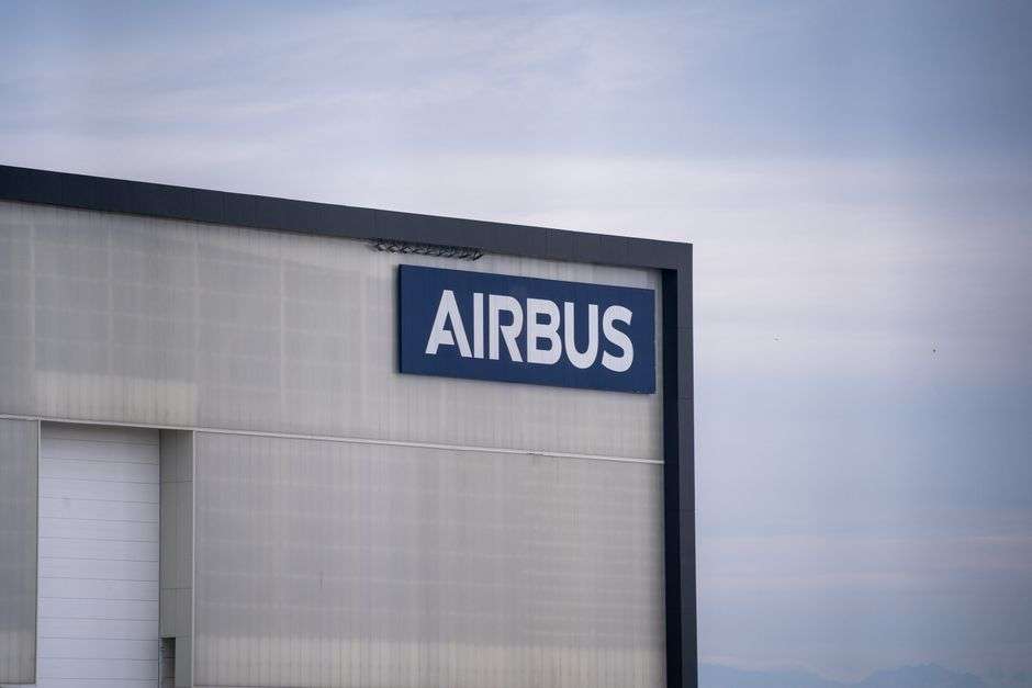 Exterior of the Airbus final assembly line building at Brookley Aeroplex in Mobile, Alabama