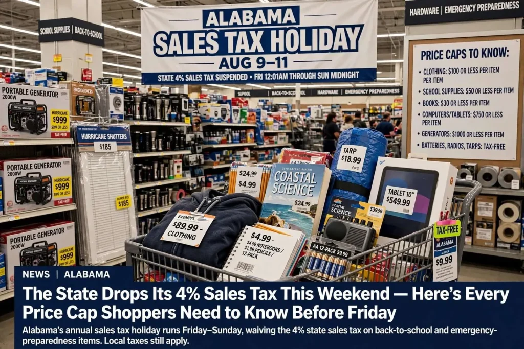 Illustration for the news story: The State Drops Its 4% Sales Tax This Weekend — Here’s Every Price Cap Shoppers Need to Know Before Friday