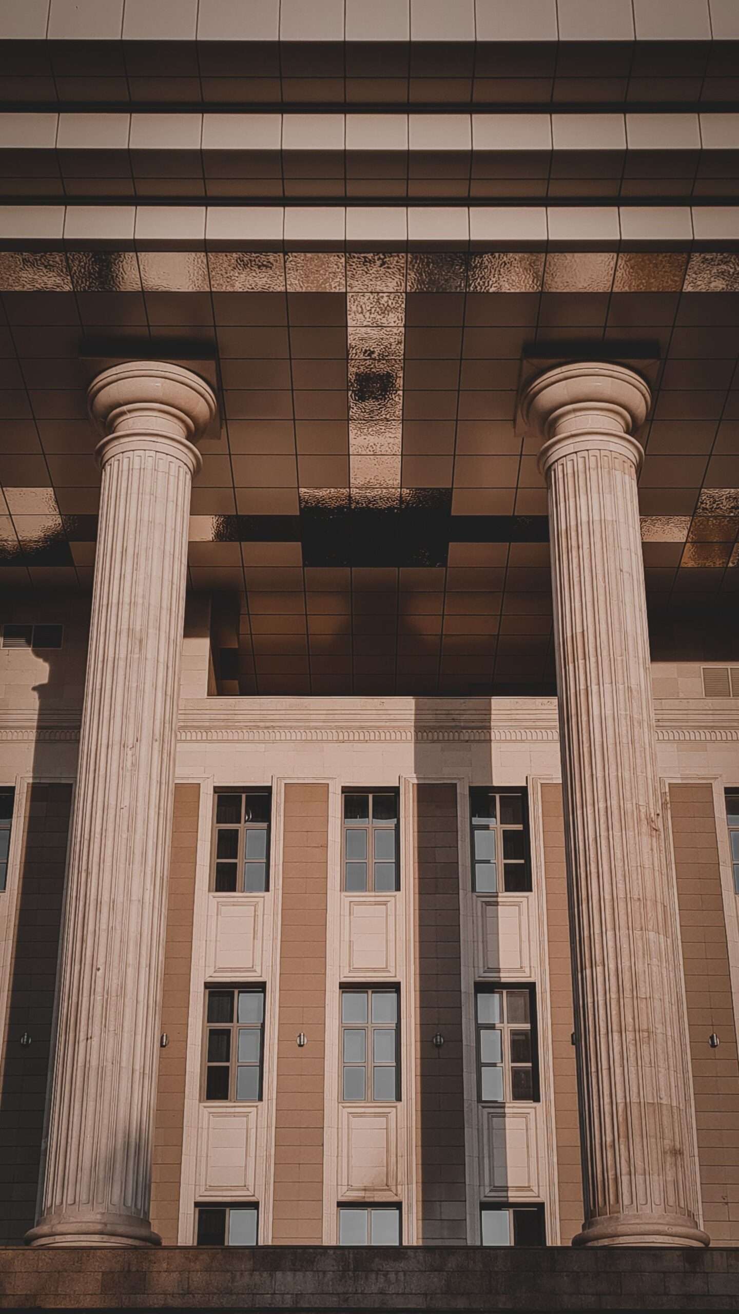 Columns at the entrance of a courthouse