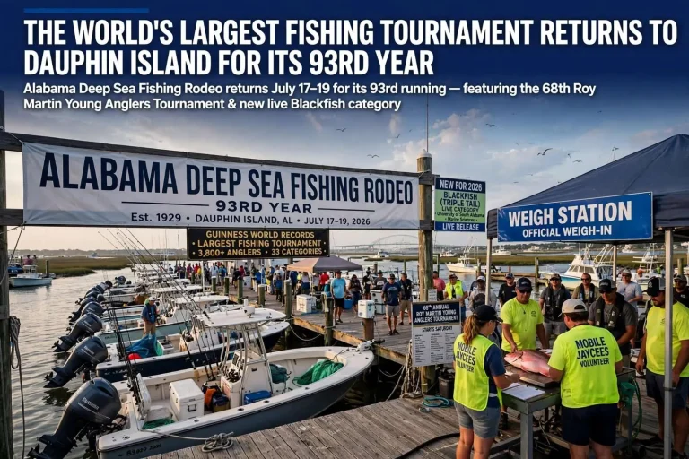 Illustration for the news story: The World’s Largest Fishing Tournament Returns to Dauphin Island for Its 93rd Year