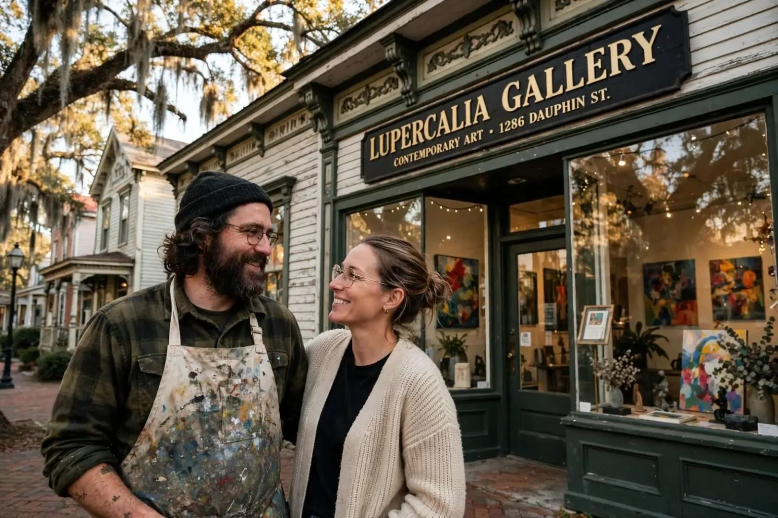 Illustration for the news story: An Artist Who Calls Himself ‘Grantham Unknown’ Left New Orleans Calling It ‘Spiritually Desolate.’ Mobile Gave Him His Light Back.