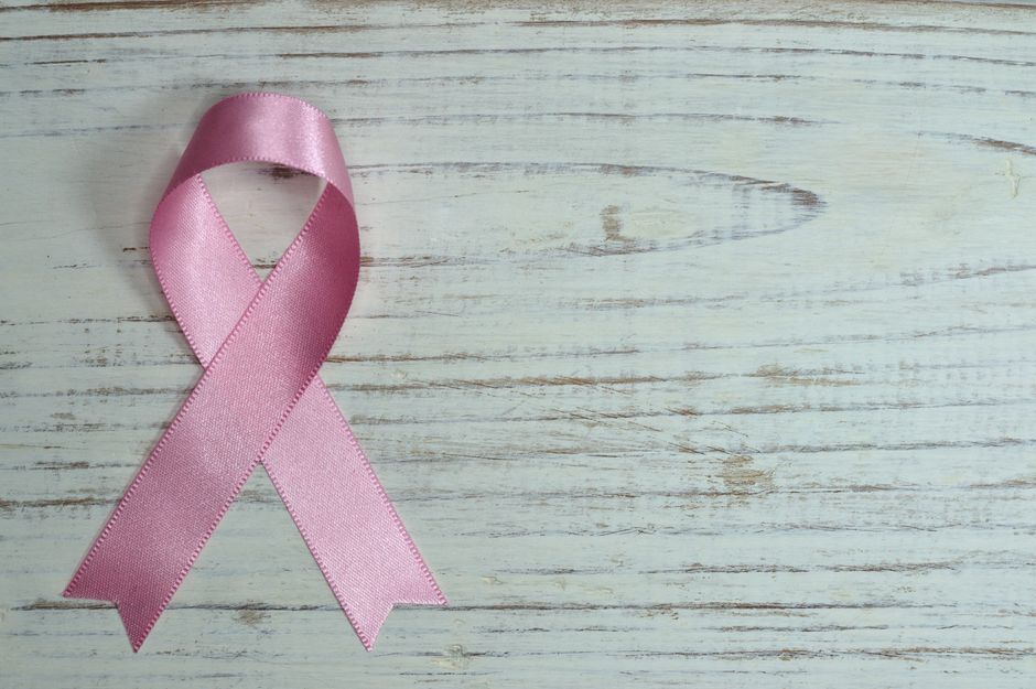 Pink ribbon symbol for breast cancer awareness