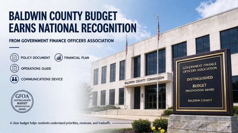 Illustration for the news story: Baldwin County Budget Earns National Recognition From Government Finance Officers Association