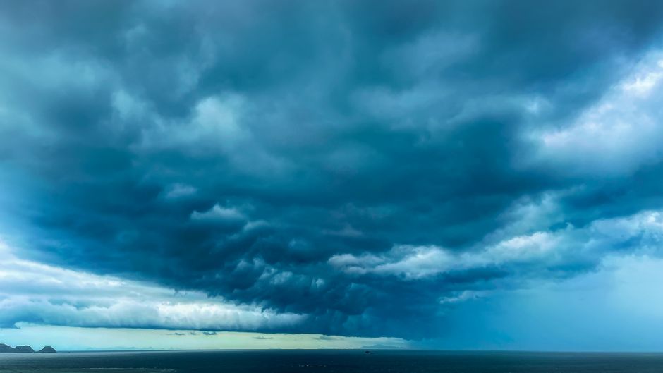 Storm clouds over the Gulf Coast representing hurricane season preparedness
