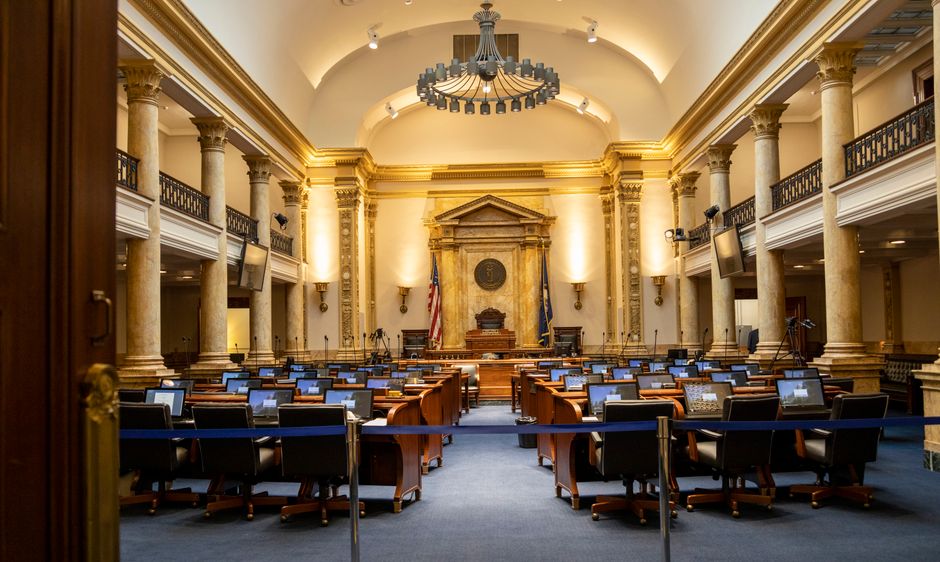 Government meeting chambers representing the Baldwin County Commission