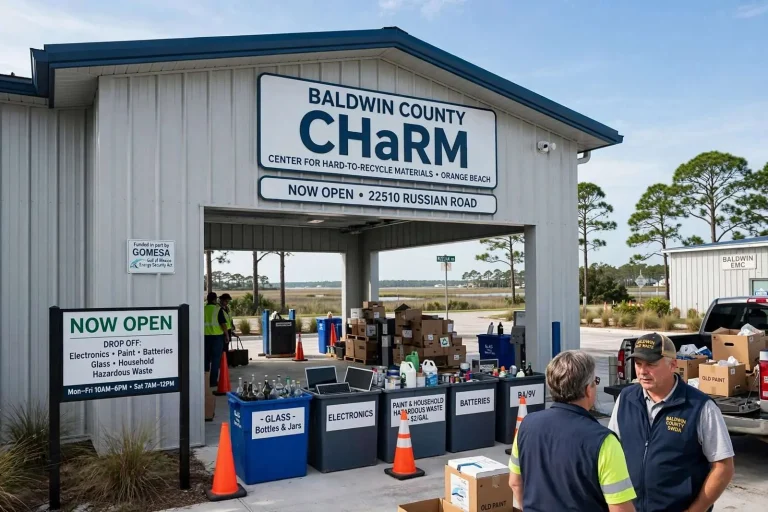 Illustration for the news story: Baldwin County Opens Third CHaRM Recycling Center, This One in Orange Beach