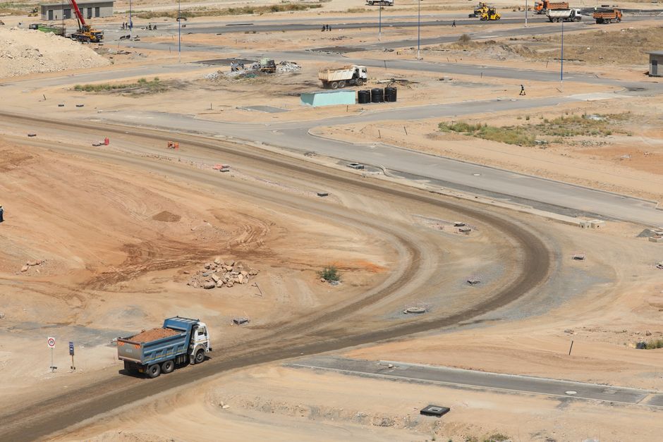 Road construction and widening project in Baldwin County, Alabama