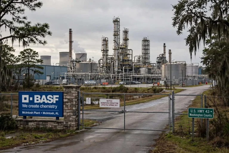 Illustration for the news story: BASF to Cut Nearly 80 Jobs at McIntosh Chemical Plant by Spring 2027