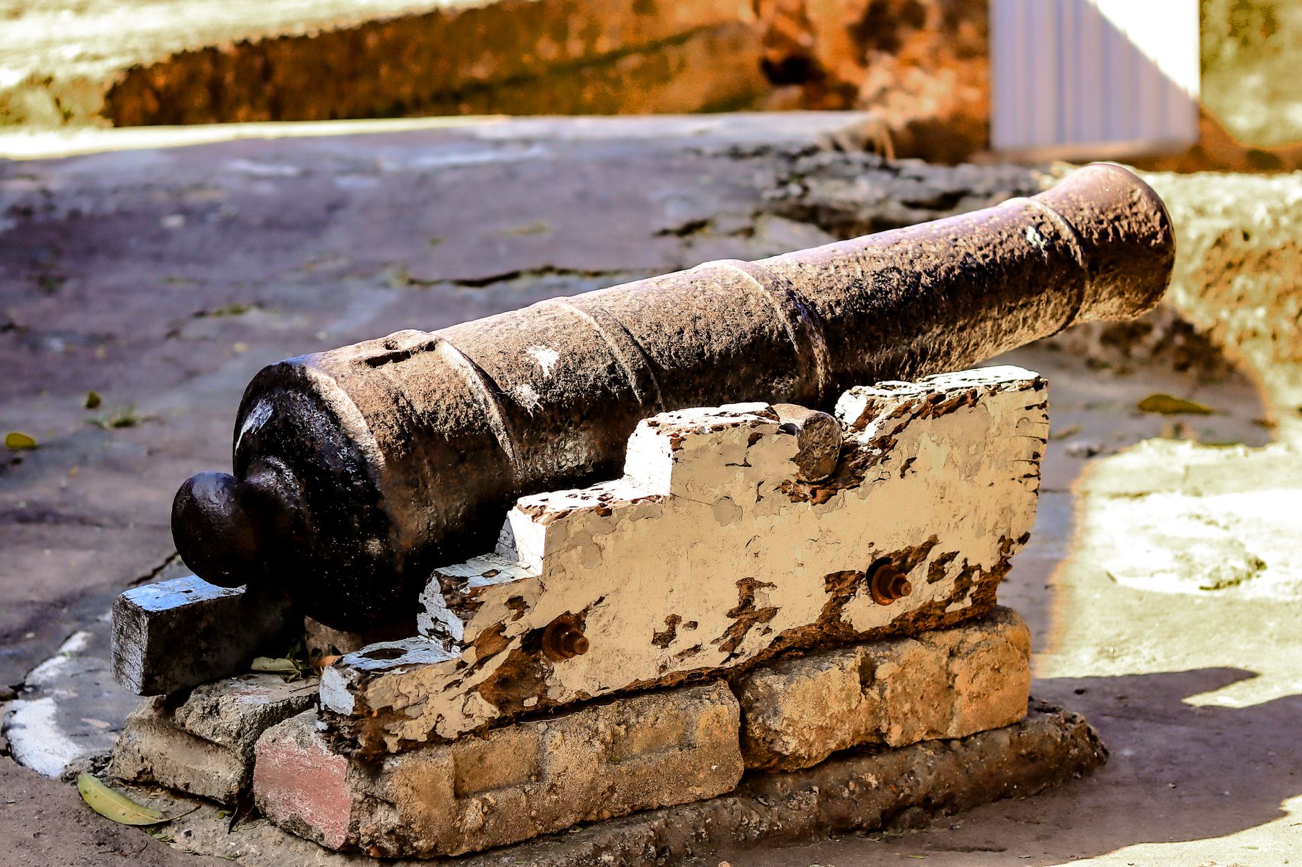 Historic Fort Morgan with cannons overlooking Mobile Bay