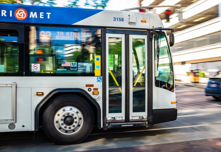 A public bus near downtown Mobile, Alabama
