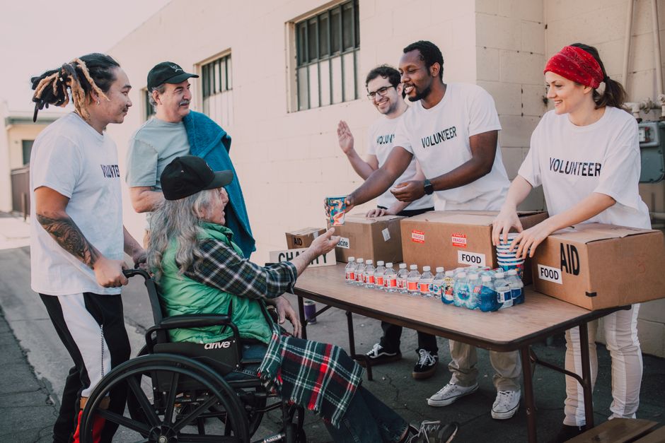 Community outreach supplies representing assistance for families