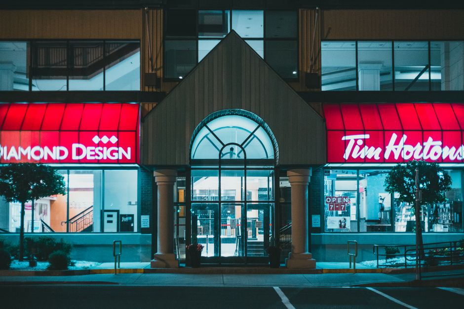 Exterior of a modern retail store at a shopping center