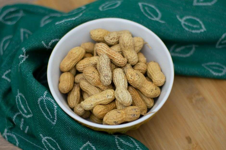 A bowl of boiled peanuts in the shell, a popular Southern roadside snack