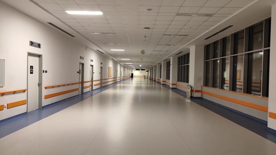 Hallway of a veterans health clinic