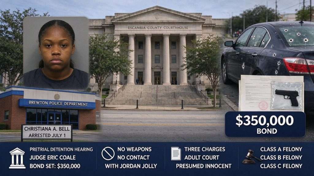 Illustration for the news story: Brewton Teen Gets $350,000 Bond in Shooting Into Occupied Vehicle Case