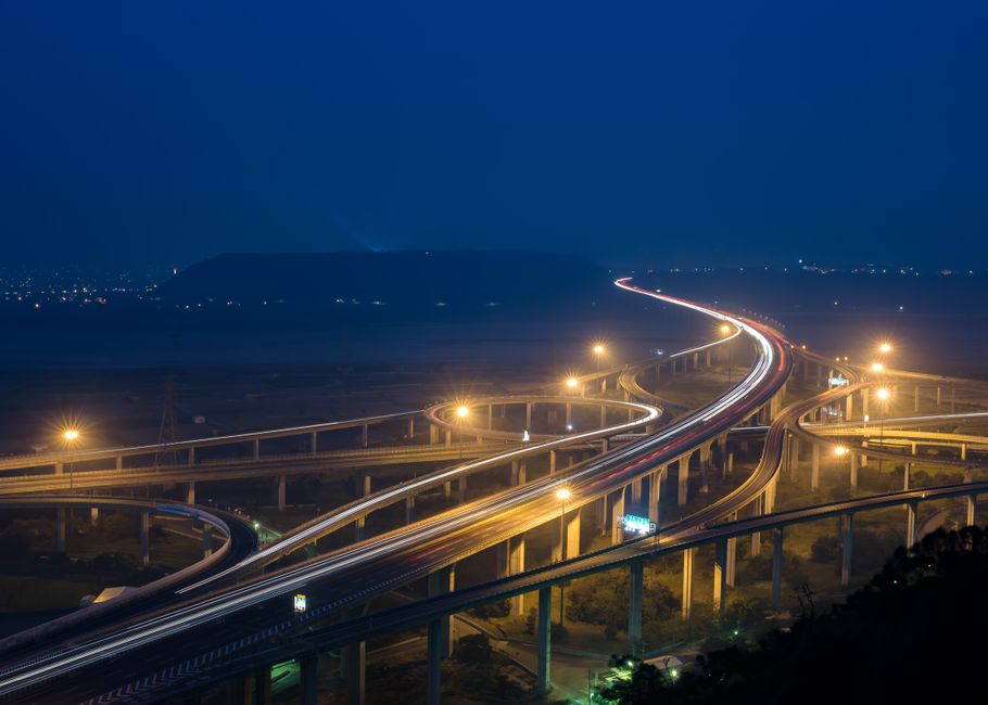 Highway bridge with traffic representing transportation funding debate
