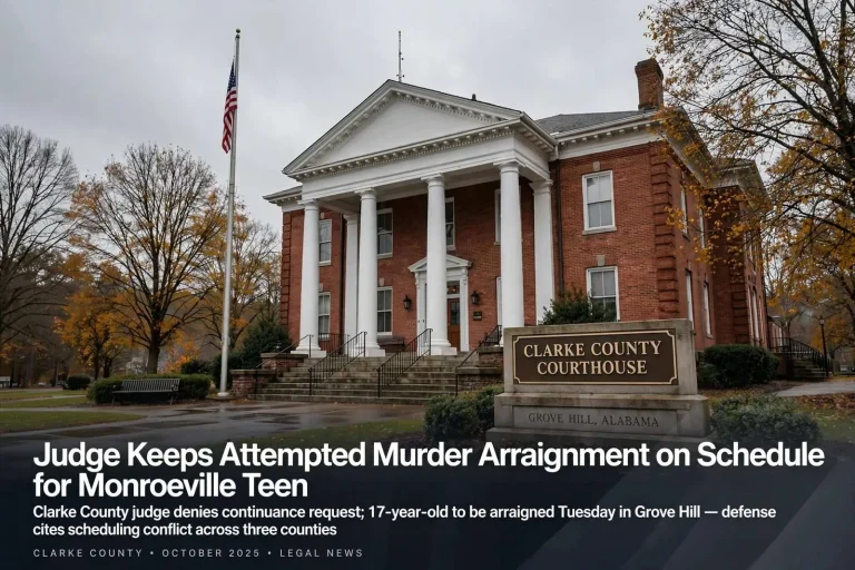 Illustration for the news story: Judge Keeps Attempted Murder Arraignment on Schedule for Monroeville Teen