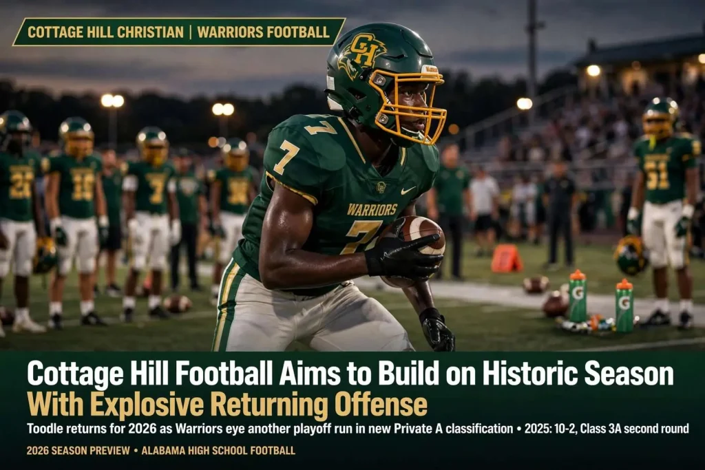 Illustration for the news story: Cottage Hill Football Aims to Build on Historic Season With Explosive Returning Offense