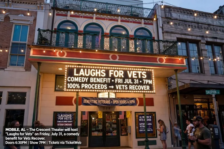Illustration for the news story: Crescent Theater to Host ‘Laughs for Vets’ Comedy Benefit, Proceeds Going to Vets Recover