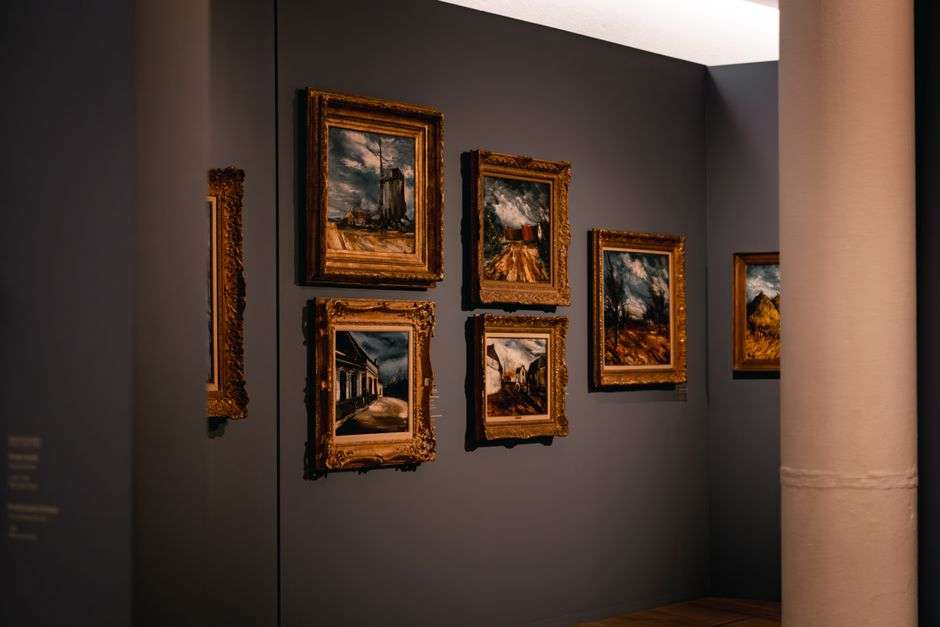Framed artwork on display in a contemporary art gallery