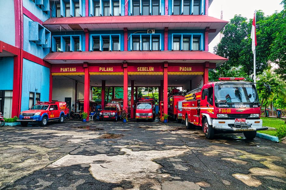 A fire station building similar to Daphne's Fire Station No. 3, which is undergoing repairs