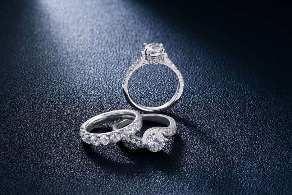 Close-up of a diamond engagement ring