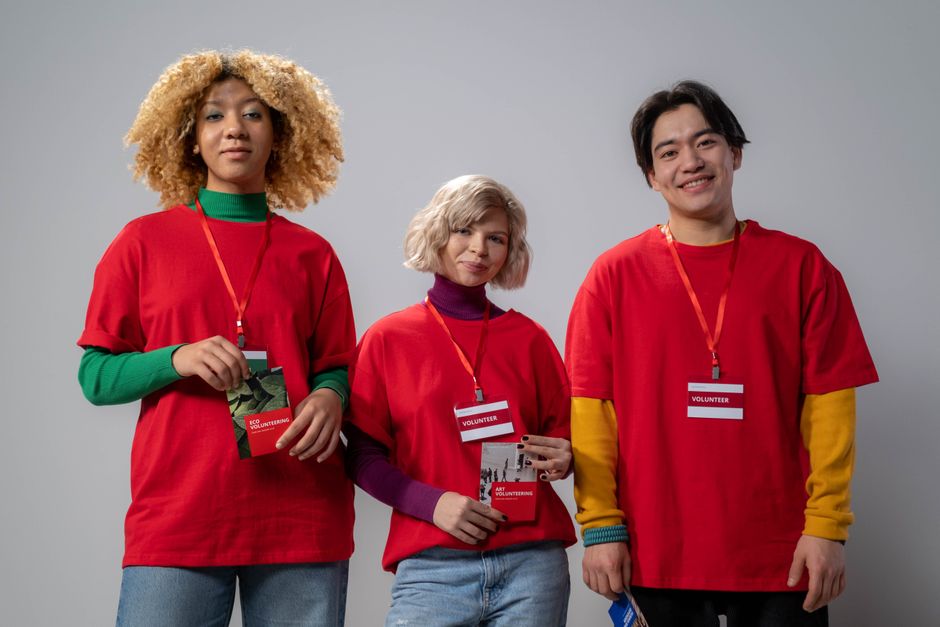 Volunteers helping backstage at a scholarship program event